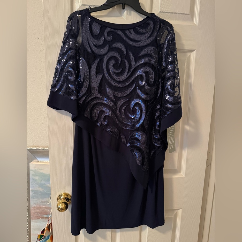 NWT R&M Collection Navy Sequined Dress-sz 14